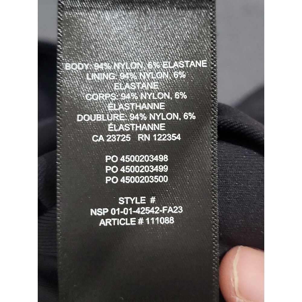 Babaton Contour Women's LG Black Ruched Long Sleeve Crop Top Aritzia Minimalist - Picture 5 of 8